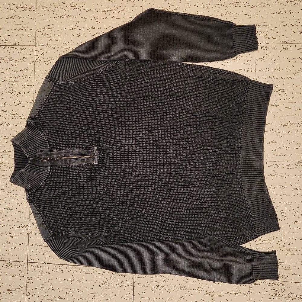Tommy Bahama Dark Grey 1/4 Zip Knit Pullover Sweater